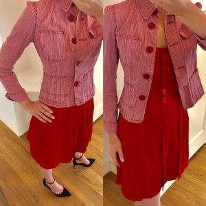 Marc Jacobs Red and White Cotton Jacket